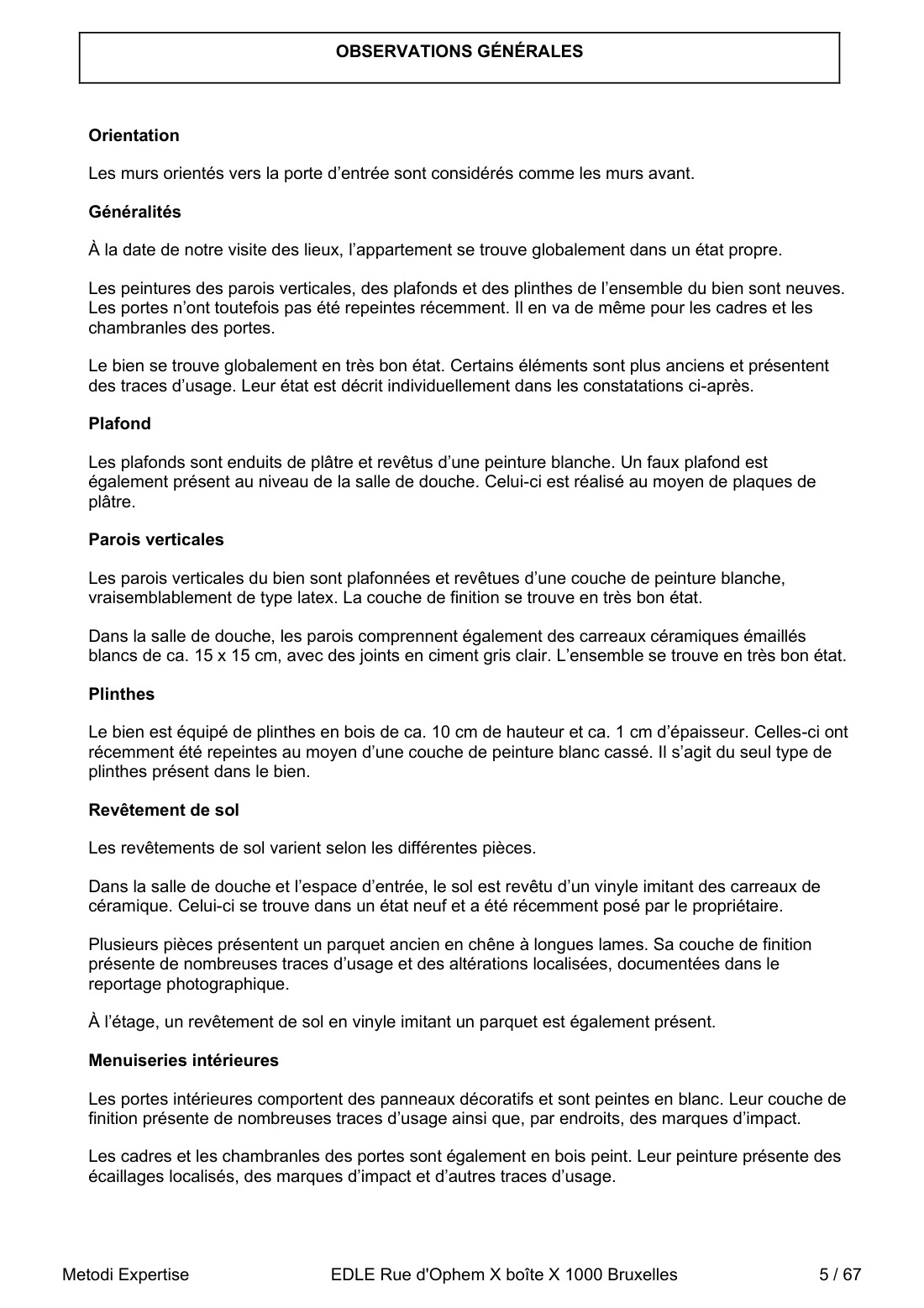 Observations générales